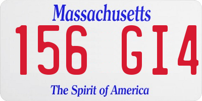 MA license plate 156GI4