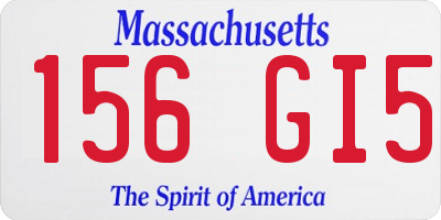 MA license plate 156GI5