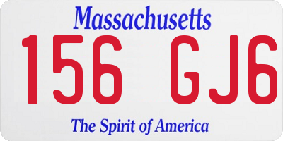 MA license plate 156GJ6