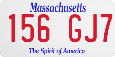 MA license plate 156GJ7
