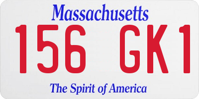MA license plate 156GK1