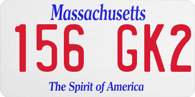MA license plate 156GK2
