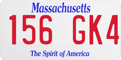 MA license plate 156GK4