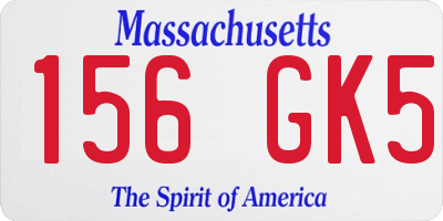 MA license plate 156GK5