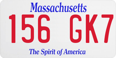 MA license plate 156GK7