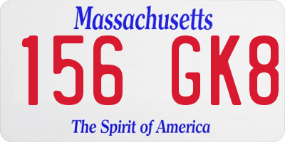MA license plate 156GK8