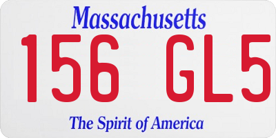 MA license plate 156GL5