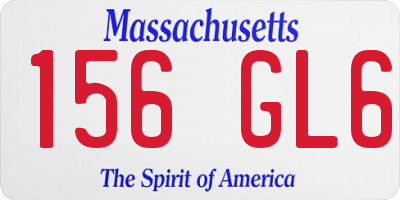 MA license plate 156GL6