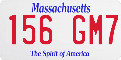 MA license plate 156GM7