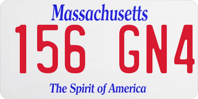 MA license plate 156GN4