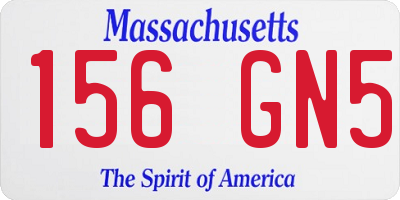MA license plate 156GN5