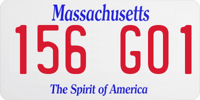 MA license plate 156GO1