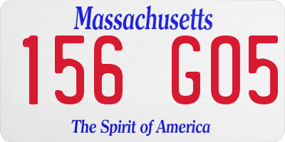 MA license plate 156GO5