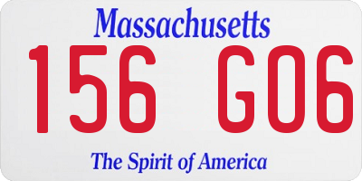 MA license plate 156GO6