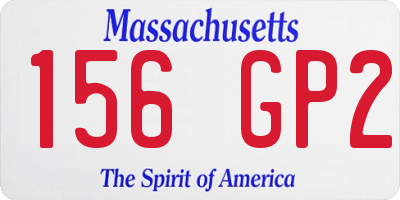MA license plate 156GP2