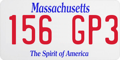 MA license plate 156GP3