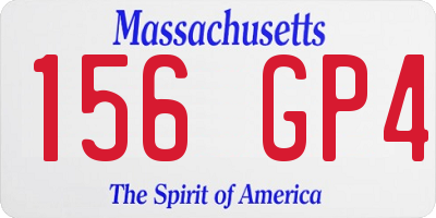 MA license plate 156GP4