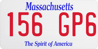 MA license plate 156GP6