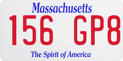 MA license plate 156GP8
