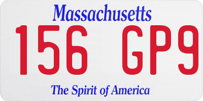 MA license plate 156GP9