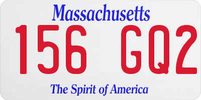 MA license plate 156GQ2