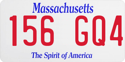 MA license plate 156GQ4