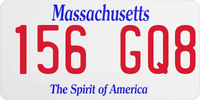 MA license plate 156GQ8