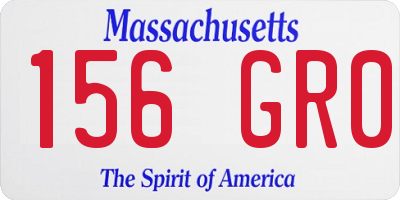 MA license plate 156GR0