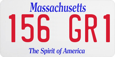 MA license plate 156GR1