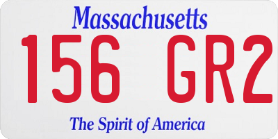 MA license plate 156GR2