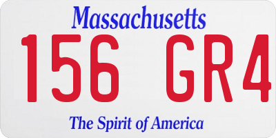 MA license plate 156GR4