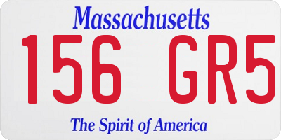 MA license plate 156GR5