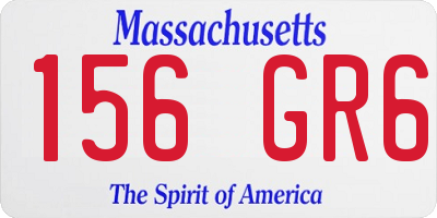 MA license plate 156GR6