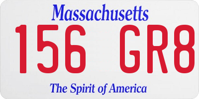 MA license plate 156GR8