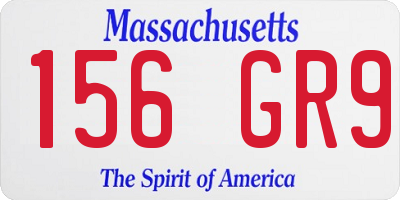 MA license plate 156GR9
