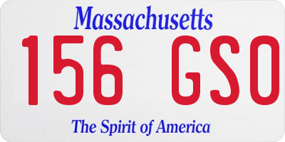MA license plate 156GS0