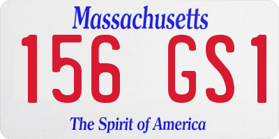 MA license plate 156GS1