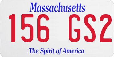 MA license plate 156GS2