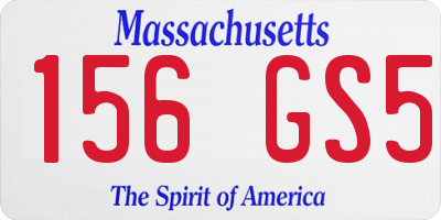 MA license plate 156GS5