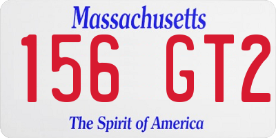 MA license plate 156GT2