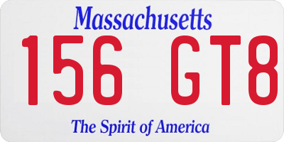 MA license plate 156GT8