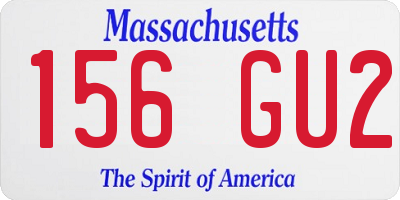 MA license plate 156GU2