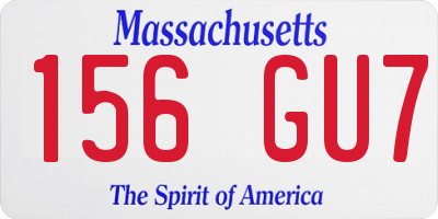 MA license plate 156GU7