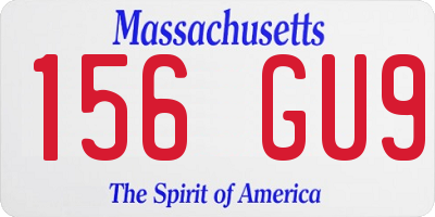 MA license plate 156GU9