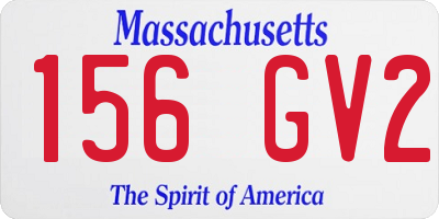 MA license plate 156GV2