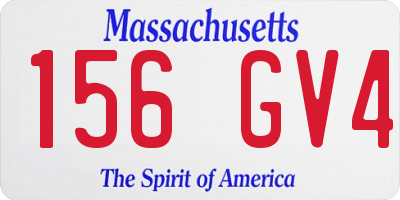 MA license plate 156GV4