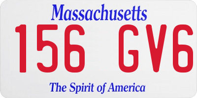MA license plate 156GV6
