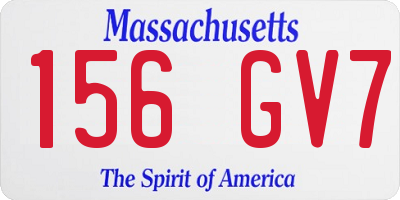 MA license plate 156GV7