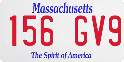 MA license plate 156GV9