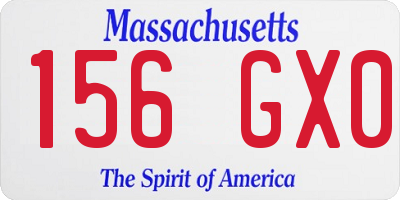 MA license plate 156GX0